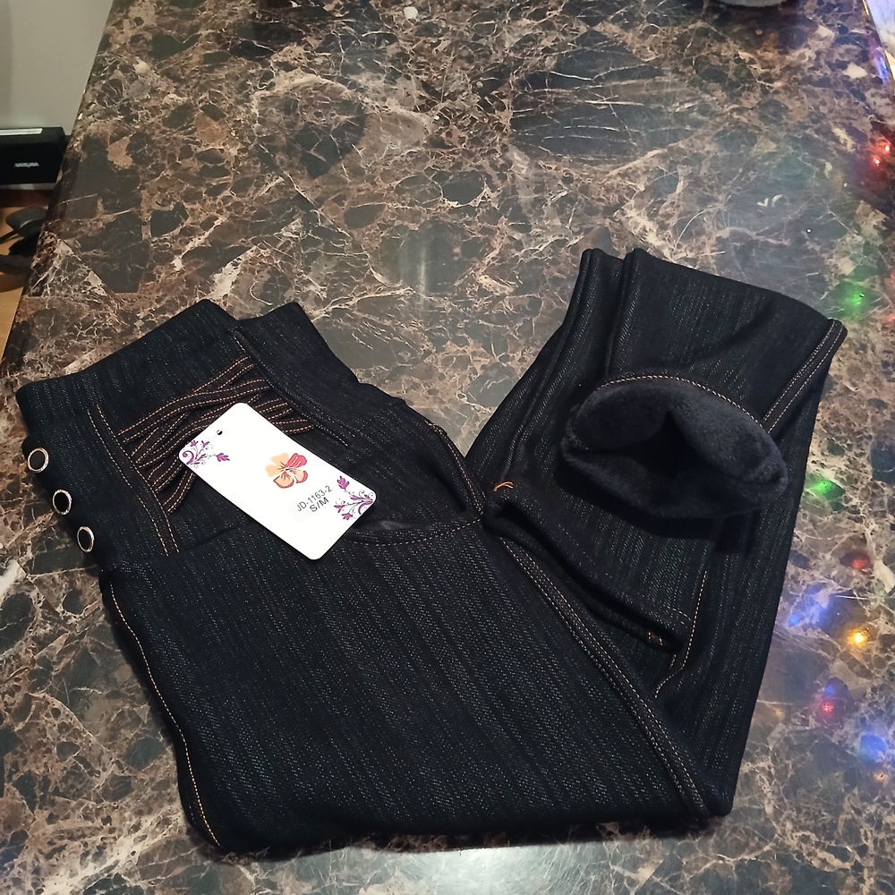 High Waisted Strecth Thermal/Lined Fleece Pants Size S/M for Women